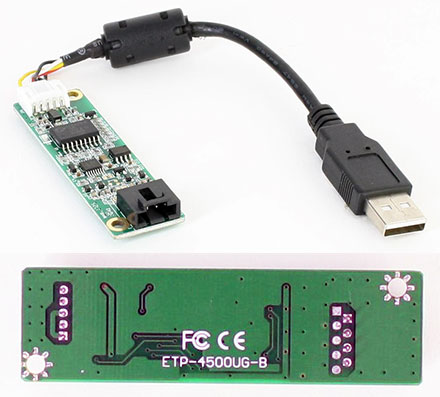 TOUCHSCREEN-CONTROLLER (ETP-4500UG-B, V2.30, 4-wire resistive, EETI/EGALAX) with 15cm USB cable
