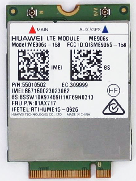 HSPA / UMTS / EDGE / <b>LTE 4G</b> M.2 NGFF Modem (Huawei ME906s-158) [LTE EUROPA]