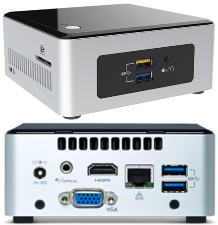 Intel NUC5CPYH (Intel Celeron N3050 CPU 2x 2.16Ghz, 1x HDMI, 1x VGA, 2.5" HDD/SSD support)