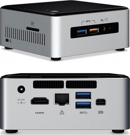 Intel NUC6i5SYH (Intel Core i5-6260U CPU 2x 1.8Ghz, 1x HDMI, 1x dP, 1x M.2, 2.5" HDD/SSD support)